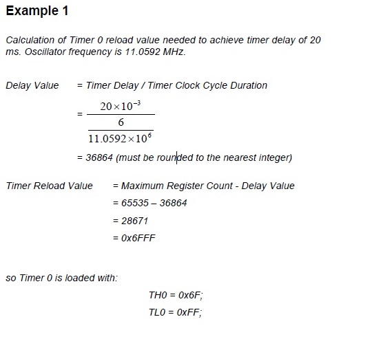 8051 timer calculation